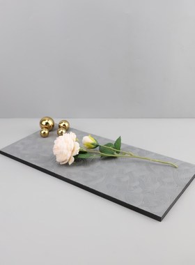 现代简约金属球方l形托盘摆件可以卧室玄关酒店样板房软装家居饰