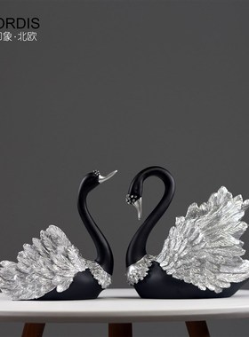 北欧现代简约麋鹿小摆件客厅电y视柜酒柜书柜装饰品工艺礼品黑白