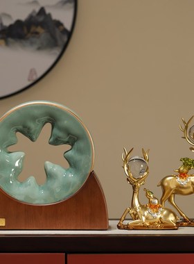 新中式摆件《安如泰山o》高级感玄关家居饰品送老板办公室寓意好