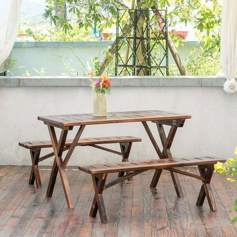 折叠桌椅组合露台实木防腐木桌椅休闲庭院木质桌椅阳台户外室内,淘宝优惠券,粉丝福利购,淘宝优惠卷
