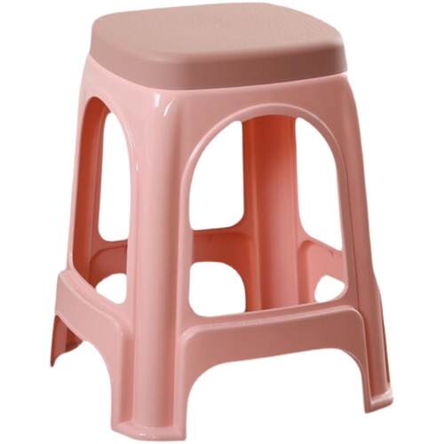 加厚塑料椅子方凳板凳家用简约凳子熟胶客厅餐桌大号高凳成人圆榕 - 图3