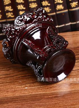 实木树脂雕花水晶球底座摆件 圆形球体底座葫芦底托石座