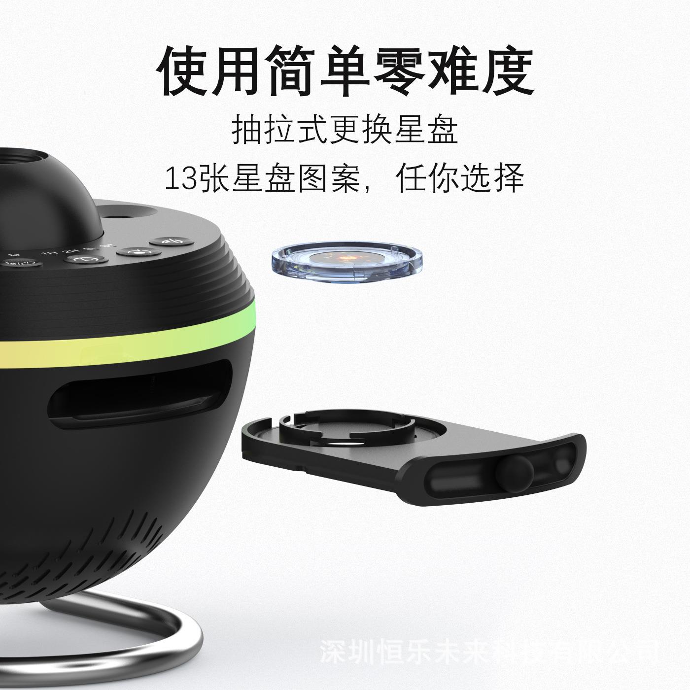 太空球银河星空灯动态流星高清投影灯13套胶片菲林卧室银河氛围灯 - 图2