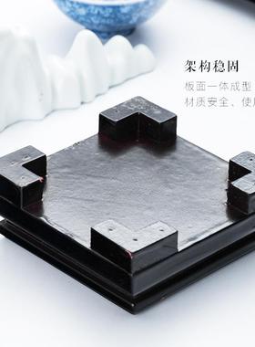 正方形底座托架实木工艺品摆件茶具佛像石头小鱼缸花瓶花盆托木质