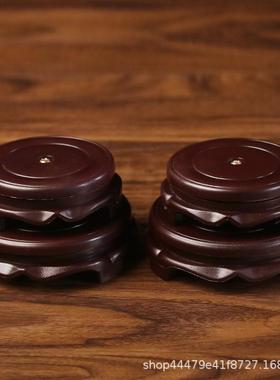 旋转圆形底座仿木质底座花盆鱼缸花瓶装饰摆件家居饰品底托