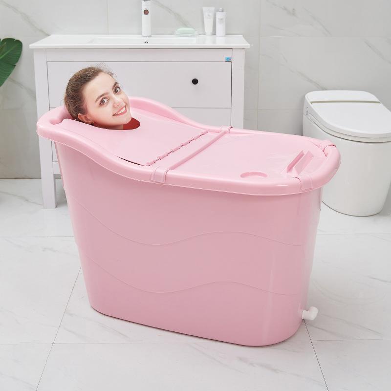 家用成人洗澡桶塑料儿童沐浴桶大号浴缸洗澡盆大人泡澡桶便携 - 图2