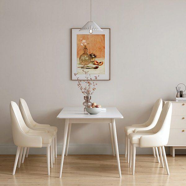 岩板餐桌轻奢现代简约家用小户型吃饭桌子奶油风长方形纯白餐桌椅,淘宝优惠券,粉丝福利购,淘宝优惠卷