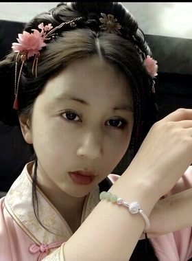 龙星惜上新中式国风串珠手链女百搭足银999手镯和田玉如意小众