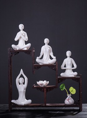 中式禅意摆件覆古家居客厅餐桌电视柜玄关陶瓷插花瓶Y软装饰品摆