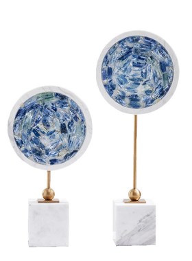 简约现代新中式蓝色玛瑙片摆件z酒店会所售楼处样板房软装饰品摆