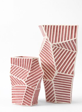 新中式不规则陶瓷花器摆件酒店z会所售楼处样间客厅花瓶装饰品摆