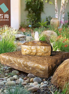 创意喷泉b庭院水景小品流水摆件简约现代户外装饰仿石鹅卵石循环