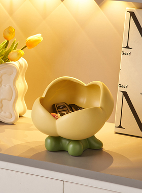 可爱花朵入户门口钥匙收纳玄关摆件首饰托盘O置物架桌面家居装饰