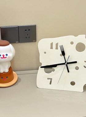 客厅入户玄关桌面装饰摆件电视柜奶酪时钟L酒柜家居饰品钟表摆放