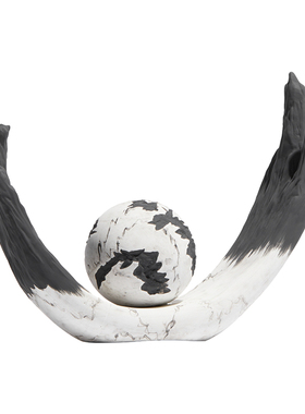 北欧简约现代抽象创意艺术陶瓷摆件D样板间酒店客厅玄关桌面装饰