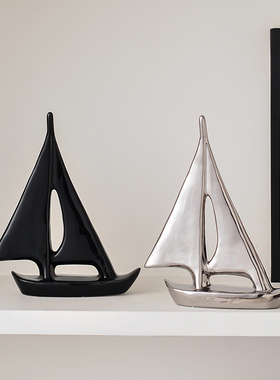 家居摆饰玄关客厅帆m船电视工艺装饰品轻奢现代简约北欧鹿创意摆