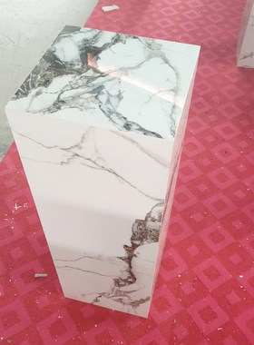 亮光岩板轻奢底座 家居客厅玄关装饰品摆台 雕塑艺X术品摆设展台
