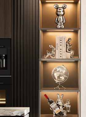 现代轻奢书立f书挡人物摆件创意办公室柜子客厅桌面书柜书架装饰