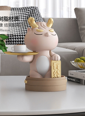生肖龙摆件d入户玄关钥匙收纳装饰品门口鞋柜托盘收纳乔迁新年礼