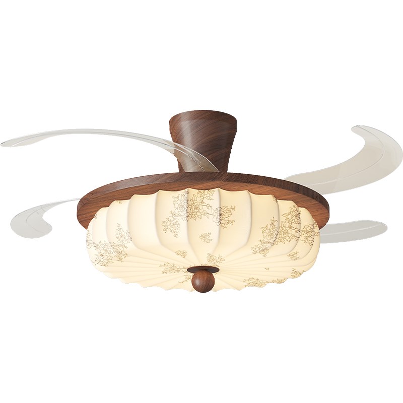 新中式卧室吊扇灯吸顶灯宋代美学覆古南洋风静音主U卧房间吊扇灯 - 图3