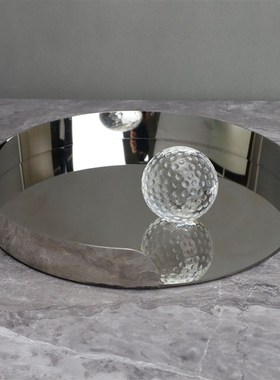现代简约创意黑色金属错位托盘高尔夫球家居厨房餐V厅客厅桌面摆