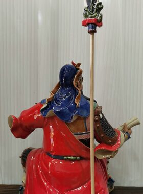 陶瓷工艺品 石湾公仔 关公 关云长 夜读兵书