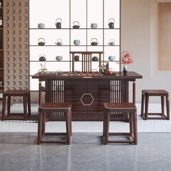 新中式乌金木实木茶桌现简约泡茶台桌椅组合公室禅意端家具,淘宝优惠券,粉丝福利购,淘宝优惠卷