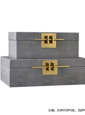 样板间床b头柜飘窗装饰架收纳盒套盒皮箱摆件后现代港式装饰首饰