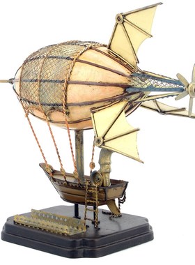 复古铁艺装饰摆j设纯手工怀旧欧洲老式飞艇酒吧餐厅橱窗家居装饰