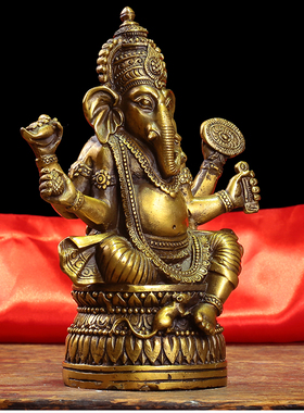 纯铜象鼻财神 象神摆p件 天目象 泰式家居桌面车载装饰招财摆件