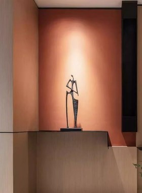 复古创意铸铁人物雕塑摆件u抽象艺术客厅玄关壁龛电视柜现代装饰