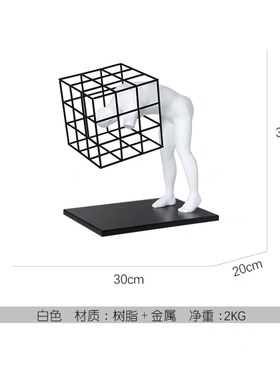 抽象低头人物雕塑轻奢现代摆件样板房间酒K店别墅客厅创意软装饰