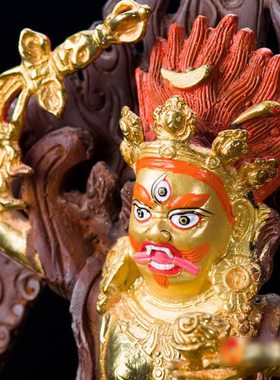 铜摆件 仿尼泊尔 铜半鎏金 家居装饰摆件10寸吉祥天母铜像