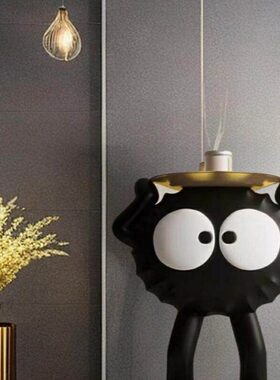 煤球客厅沙发落地装饰品轻奢摆件茶几家用客厅单人沙发旁柜装饰品