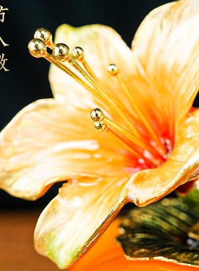 珐琅彩事事如意柿子摆件工艺品酒柜博古架客厅装V饰摆件乔迁礼物