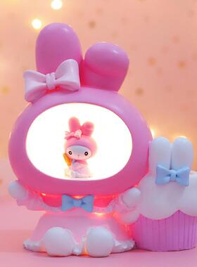 日式卡通公仔洛蒂兔星星灯树脂摆件创意少女心小夜灯装饰工艺品