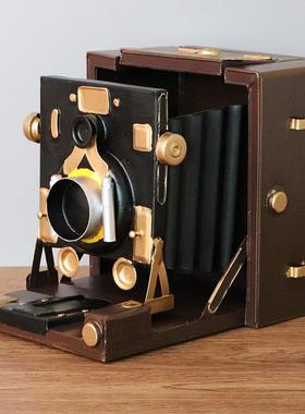 仿古复古电视机照相机打字机收音机放映机缝纫机铁艺道具模型摆件