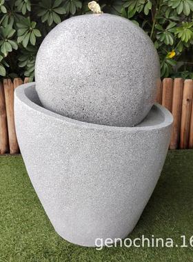 现代仿石头感简约室内户外庭院公园通用流水装饰景观喷泉摆件-3