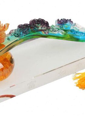 古法琉璃富贵如意摆件 客厅工艺品 办公商务礼品定制家居摆件