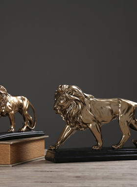 北欧复古简约创意狮子摆s件家居饰品酒柜客厅装饰品摆设工艺品礼