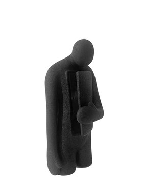 简约现代克莱因蓝心房人物陶瓷摆件客厅电视柜玄关样板.间软装饰