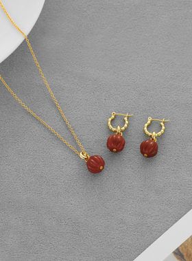 新年爆款小灯笼项链耳环套装