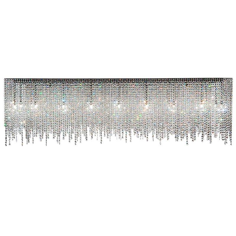 意式轻奢创意餐厅水晶吊灯个性吧台岛台别墅奢华长方形简约高端灯 - 图3