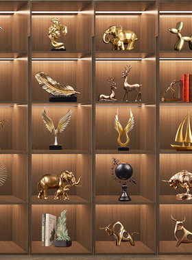 现代简约轻奢f书柜客厅酒柜摆件领导高端商务办公室家居装饰工艺