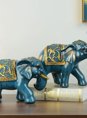 客厅办公室招财大象摆件欧式轻y奢高档电视柜酒柜玄关吉象家居饰