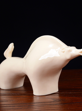 简约现代创意马陶瓷摆件 工艺品雕塑亲亲办公室客厅艺术品装饰品