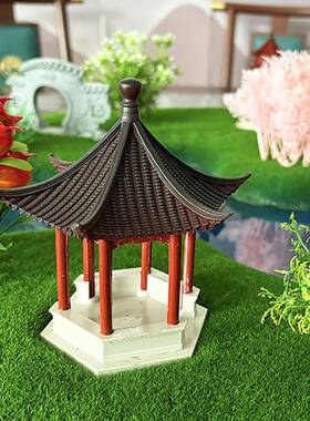 仿真古建凉亭摆件配件塔微景观装饰品酒店大圆桌中间造景摆设