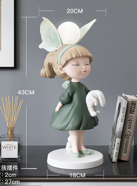 创意女孩桌面摆件卧室家居软装饰品电视柜小夜灯生日礼.物乔迁新