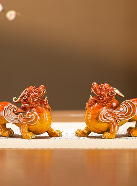 朱炳仁铜 纳财貔貅摆件装饰工艺礼品摆饰礼品家居招财中式铜貔貅