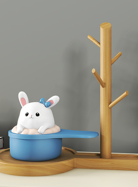 网红可爱兔子桌面摆件进门入户钥匙收纳玄关装饰乔迁新Z婚生日礼